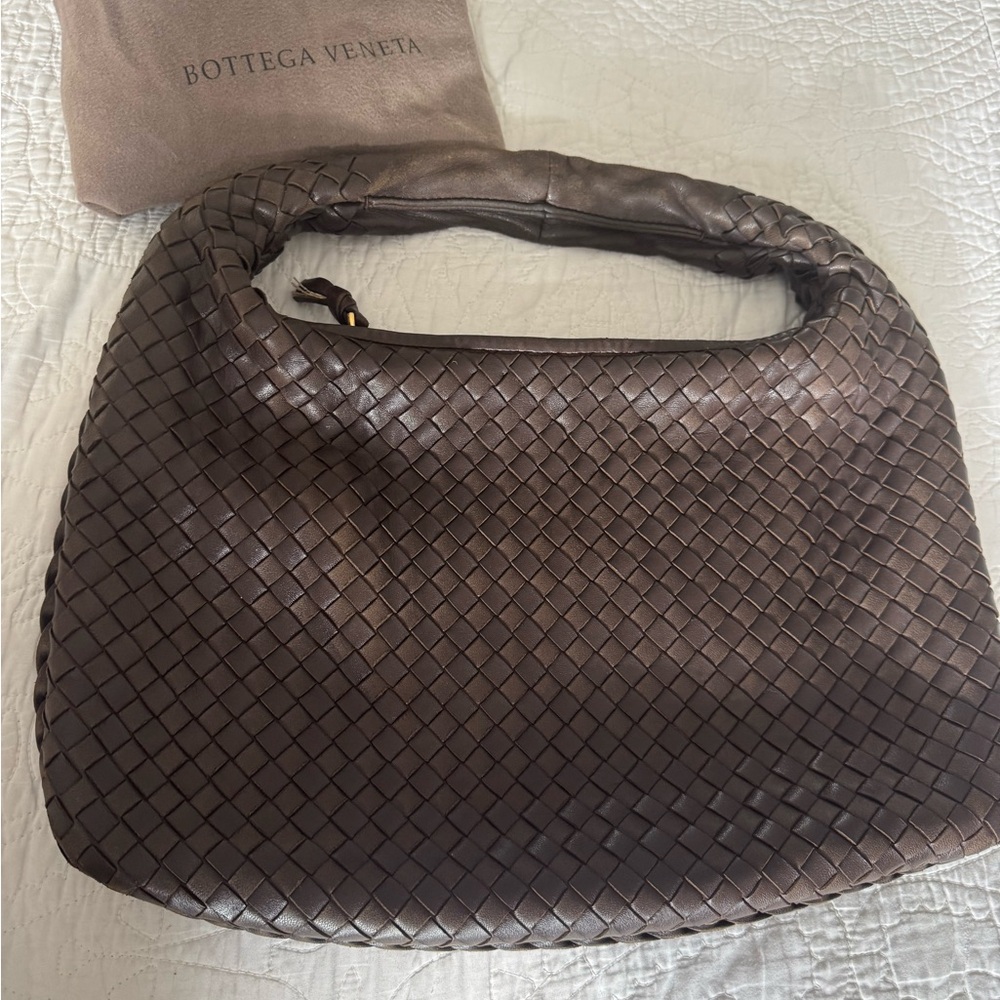 Bottega Veneta Dark Brown Intrecciato Hobo Bag